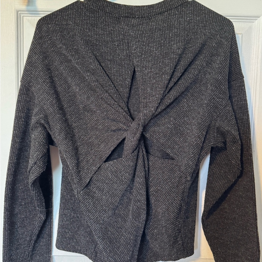 Dark Grey Twist-Back Sweater - Wanderlux - S